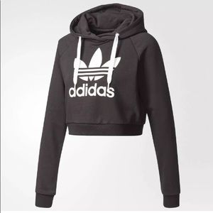 Adidas black crop hoodie size XS